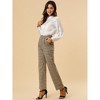 INSPIRE CHIC Women's Plaid Elastic Waist Casual Work Office Long Pants - 3 of 4