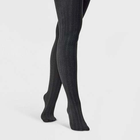 Women's Cable Fleece Lined Tights - A New Day™ : Target