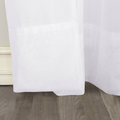 Emily Sheer White Polyester Rod Pocket Curtain Panel