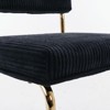 PAGED Modern Dining Chairs Set of 2 Corduroy Fabric Dining Room Chairs with Gold Metal Base and Channel Tufting for Living Room, Kitchen - 4 of 4