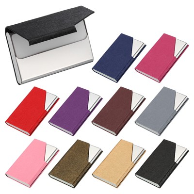 Unique Bargains Business Luxury PU Leather Name Card Case 3.78 x 2.48 Inches 10 Pcs