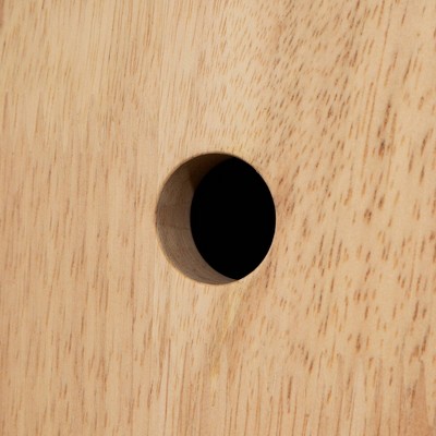 Scandinavian Natural Wood Buffet with Wine Glass & Bottle Storage