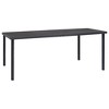 vidaXL Patio Dining Set Outdoor Table and Chair Black Steel and Textilene - 74.8" Table Length 8 Pieces - 4 of 4