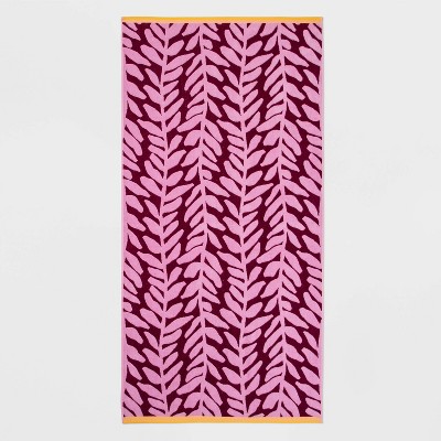 STRIPED LOGO JACQUARD BEACH TOWEL