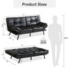 Dyonery 71" Convertible Futon Sofa Bed,Memory Foam Futon Couch,Memory Foam Modern Folding Loveseat Sofa Bed, for Living Room,Office - 2 of 4