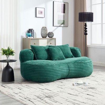 CAVINAS Corduroy Fabric Bean Bag Chair for Adults and Kids,Oversized Lazy Sofa Chair with Foam and High Back,Modern Lounge Chair for Living Room