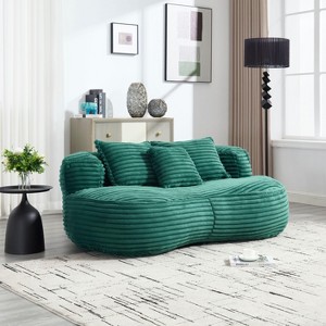 CAVINAS Corduroy Fabric Bean Bag Chair for Adults and Kids,Oversized Lazy Sofa Chair with Foam and High Back,Modern Lounge Chair for Living Room - 1 of 4