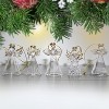4E's Novelty Glass Angel Ornaments for Christmas Tree (Set of 12) - 2.5" Mini Angels Decor, Clear Spun Glass Angel Ornaments for Holiday Season - 3 of 4