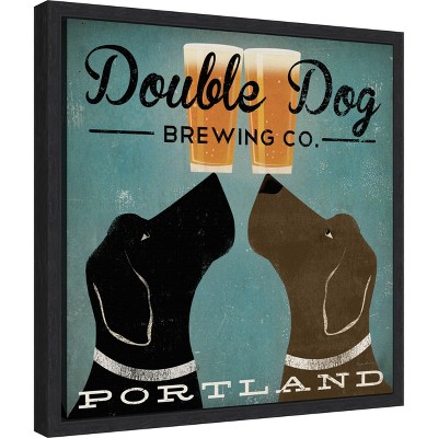 Double Dog Brewing Co. Black and Brown Canvas Print