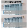 HLC.ME Lauren Semi Sheer Light Filtering Transparent Pocket Top & Back Tab Lightweight Window Curtain Panels, Set of 2 - 4 of 4