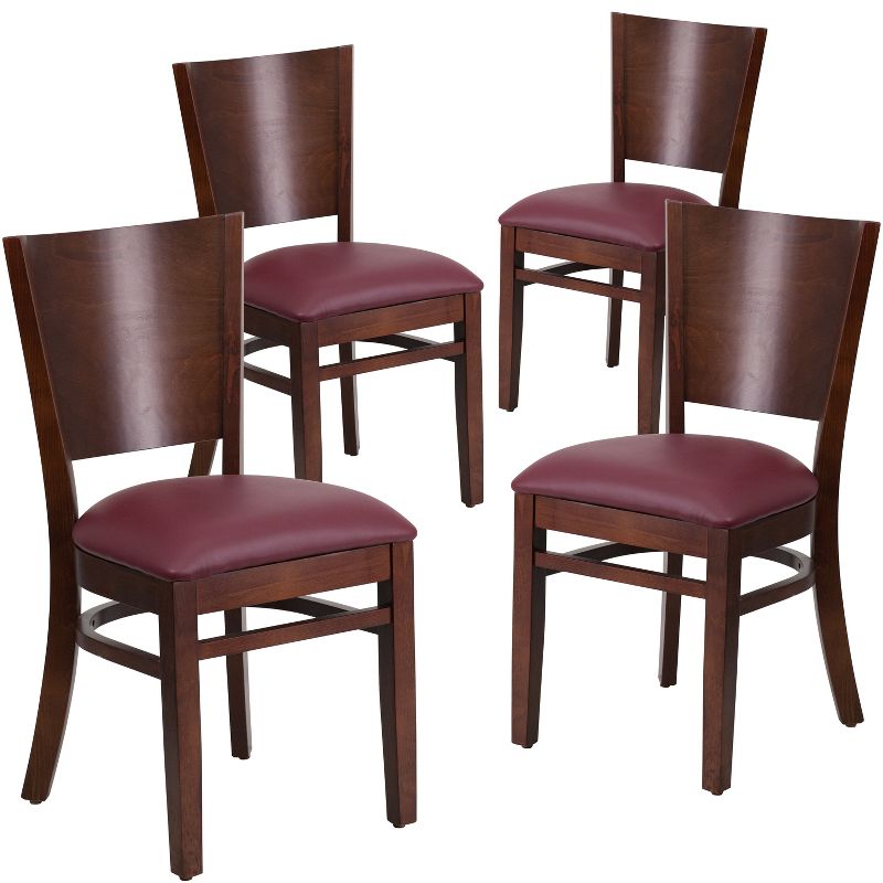 Flash Furniture 4 Pack Lacey Series Solid Back Wooden Restaurant Chair, 1 of 2