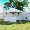 10' x 10' Pop Up Canopy Tent with 2 Half Sidewalls, UV50+ Instant Sun Shelter with Wheeled Carry Bag - 3 of 4