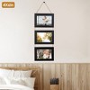 NewHome "4x6 Inch Rustic Wood Wall Hanging Picture Collage Frame, 3-Opening Photo Display for Home Decor" Black - 2 of 3