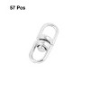 Unique Bargains Double End Swivel Round Eye Forged Ring Connector Chain Silver Tone 57 Pcs - 2 of 4