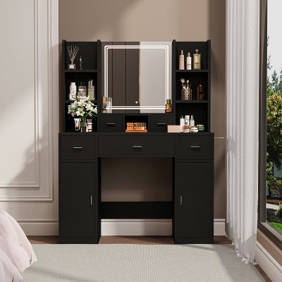 CAVINAS Smart Mirror Large Makeup Vanity Modern Vanity Drawer Organizer with Drawers Farmhouse Makeup Vanity for Bedroom