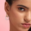 Women's Asymmetrical Pearl Hoop Earrings - Champayne Gold - 3 of 4