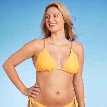 Women's Beaded Strap Triangle Bikini Top - Wild Fable™ Orange