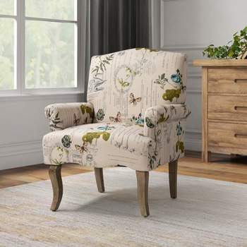 Austin Armchair with Recessed Arms Wooden Upholstered Armchair | ARTFUL LIVING DESIGN