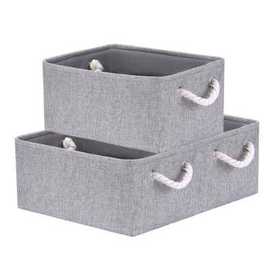 Unique Bargains Fabric Collapsible Sturdy Spacious Storage Bins 3 Pcs