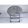 Comfy Saucer Chairs, Folding Reading Lounge Chair, Cozy Faux Fur Living Room Chair with Soft Thick Padded Seat & Metal Frame - 4 of 4