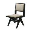 Royal Hampton Side Dining Chair Set of 2, Inverted Angled Legs, Black Wood, Gray Fabric - 3 of 4