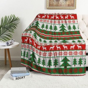 Lomsoe Christmas Throw Blanket, Christmas Decorations Winter Warm Flannel Throw Blanket Farmhouse Holiday Xmas Blankets. - 1 of 4