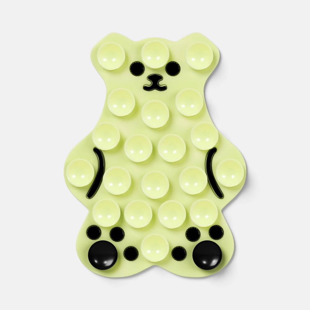 suction 'bear' mount - heyday™ green: silicone phone stand holder