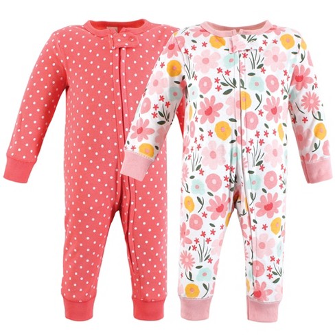 Hudson Baby Infant Girl Cotton Sleep And Play Floral Target