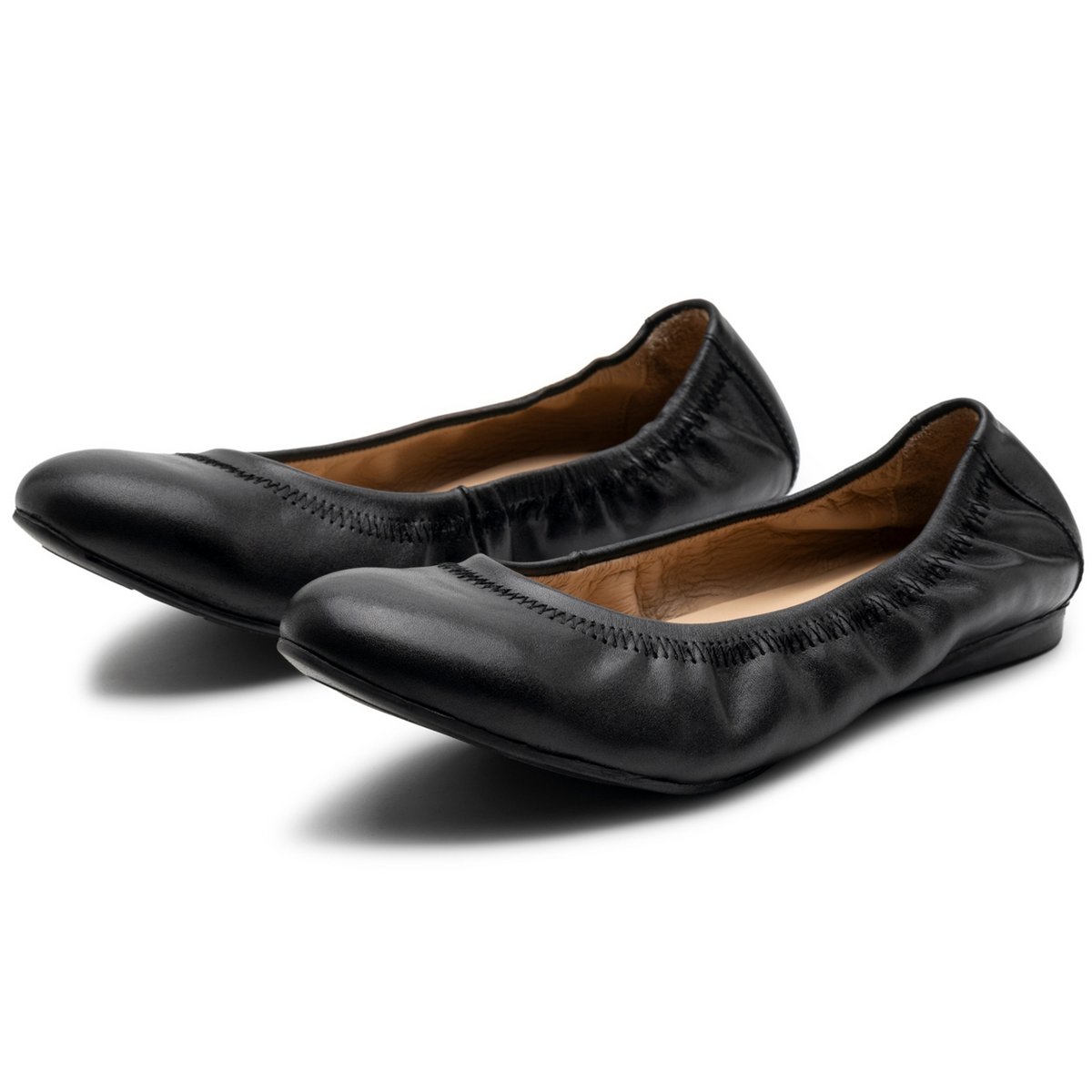 Обувь Alpine Swiss Sarah Womens Leather Ballet Flats Round Toe Slip On Cushioned Comfortable Flats Dressy Work Shoes Black 9 — фото 6