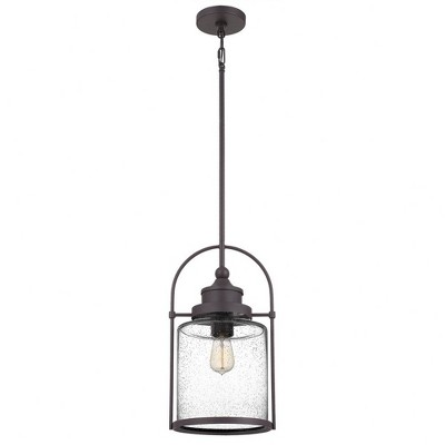 Western Bronze Glass Mini Pendant Light for Indoor/Outdoor Use