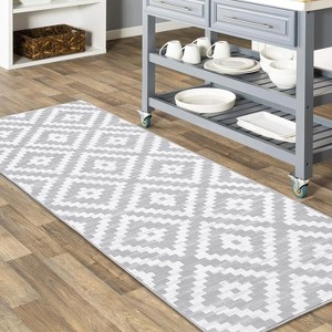 Washable Rug Neutral Bedroom Rug Geometric Trellis Rugs for Living Room Classroom Office Stain Resistant Farmhouse Floor Cover - 1 of 4