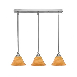 Toltec Lighting Any 3 - Light Chandelier in  Brushed Nickel with 7" Firré Saturn Shade - 1 of 1