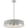 Livex Lighting Elmhurst 4 - Light Pendant in  Brushed Nickel/Shiny White - 3 of 4