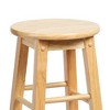 PJ Wood Classic Round Seat 29" Tall Kitchen Counter Stools for Homes, Dining Spaces, and Bars with Backless Seats & 4 Square Legs, Natural (Set of 10) - 4 of 4