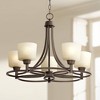 Regency Hill Whitfield Oil Rubbed Bronze Chandelier Lighting 23" Wide Farmhouse Rustic Glass Shades 5-Light Fixture for Dining Room Kitchen Island - image 2 of 4