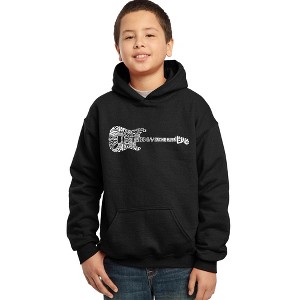 LA Pop Art Boy's Word Art Hooded Sweatshirt - Rock Guitar - 1 of 4