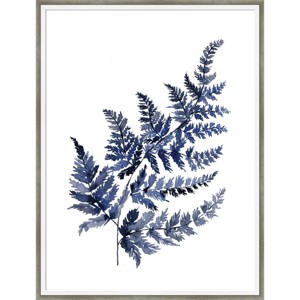 19" x 25" Botanical Fern Indigo by Sara Berrenson Wood Framed Wall Art Print - Amanti Art: Large Rectangular, 16x20 Compatible - 1 of 4