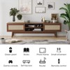 MOEPISY Rattan TV Stand for TVs, Wood TV Stand Mid Century Modern TV Stand TV Media Console with Drawer and 2 Cabinets - 4 of 4