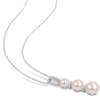 EVERLY JEWELRY | Sterling Silver  White Cultured Freshwater Pearl and Diamond Drop Pendant with Chain, 18" - 2 of 4