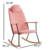 FONTOI Rocking Chair with Adjustable Headrest Pillow, Rocker with High Backrest for Nursery Bedroom Living Room, Pink, 30.12"*39.76"*24.41" - 3 of 4