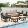 YARDSIGHT 4-Piece Outdoor Patio Furniture Set with 3-Seat Sofa, 2 Armchairs and Coffee Table, Weather-Resistant with Cushions - 2 of 4