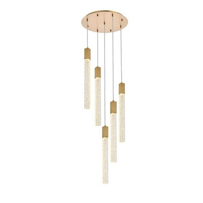 Elegant Lighting Weston 5 - Light Pendant in  Satin Gold