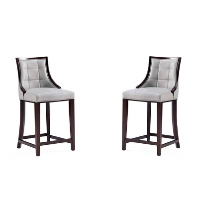 Set Of 2 Fifth Avenue Upholstered Beech Wood Faux Leather Counter ...