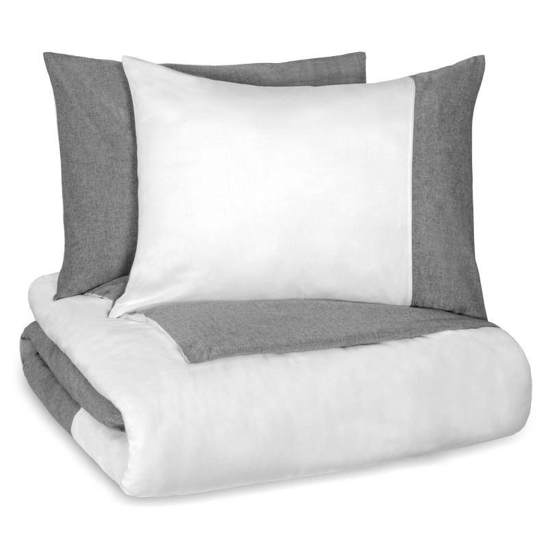 Vue Kinsley Chambray Colorblock Duvet Cover Set, 3 of 6