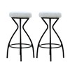 SKRAN Modern Backless Bar Stools Set of 2 with footrest, 30" Round Upholstered Counter Stools with Velvet Upholstered and Metal Frame - 4 of 4