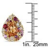 EVERLY JEWELRY | Yellow Plated Sterling Silver,Madeira Citrine, Green Quartz, Amethyst,Rose de France,Blue Topaz,Citrine and Garnet Earrings - 3 of 4