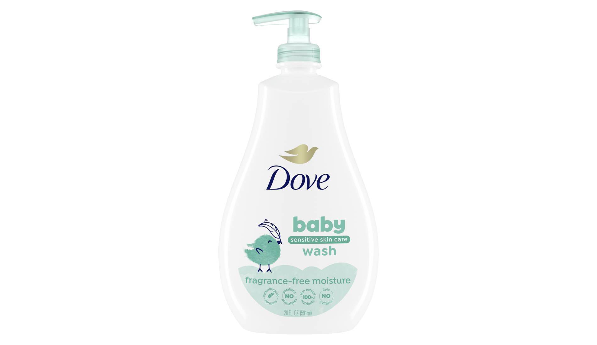 Baby Dove Fragrance Free Moisture Baby Body Wash & Shampoo Hypoallergenic  for Eczema-Prone Skin - 20 fl oz