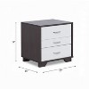 NicBex 16 inch Nightstand with 3 Drawers,Modern Side Table with Storage Space and Metal Handle,Bedside Table for Bedroom,Living Room,Brown/White - 3 of 4