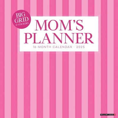 Willow Creek Press Mom's Planner Calendar 2025 Wall Calendar: Monthly, 12x12 Inches, Blue, Sewn Binding, All Ages