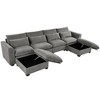 132" Linen U-Shaped Modular Sectional Sofa with Storage Ottomans - 4 of 4